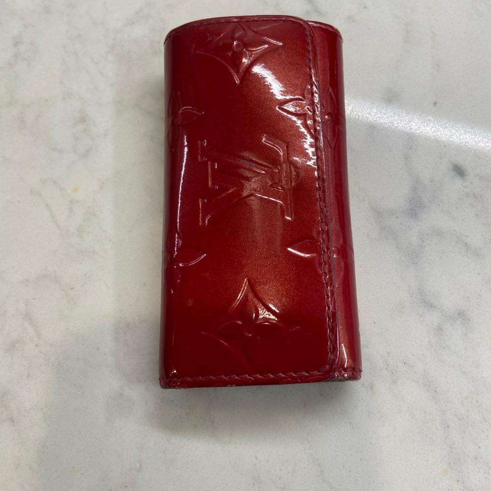 Louis Vuitton Cherry Red Patent Leather Monogram Vernis Key Case